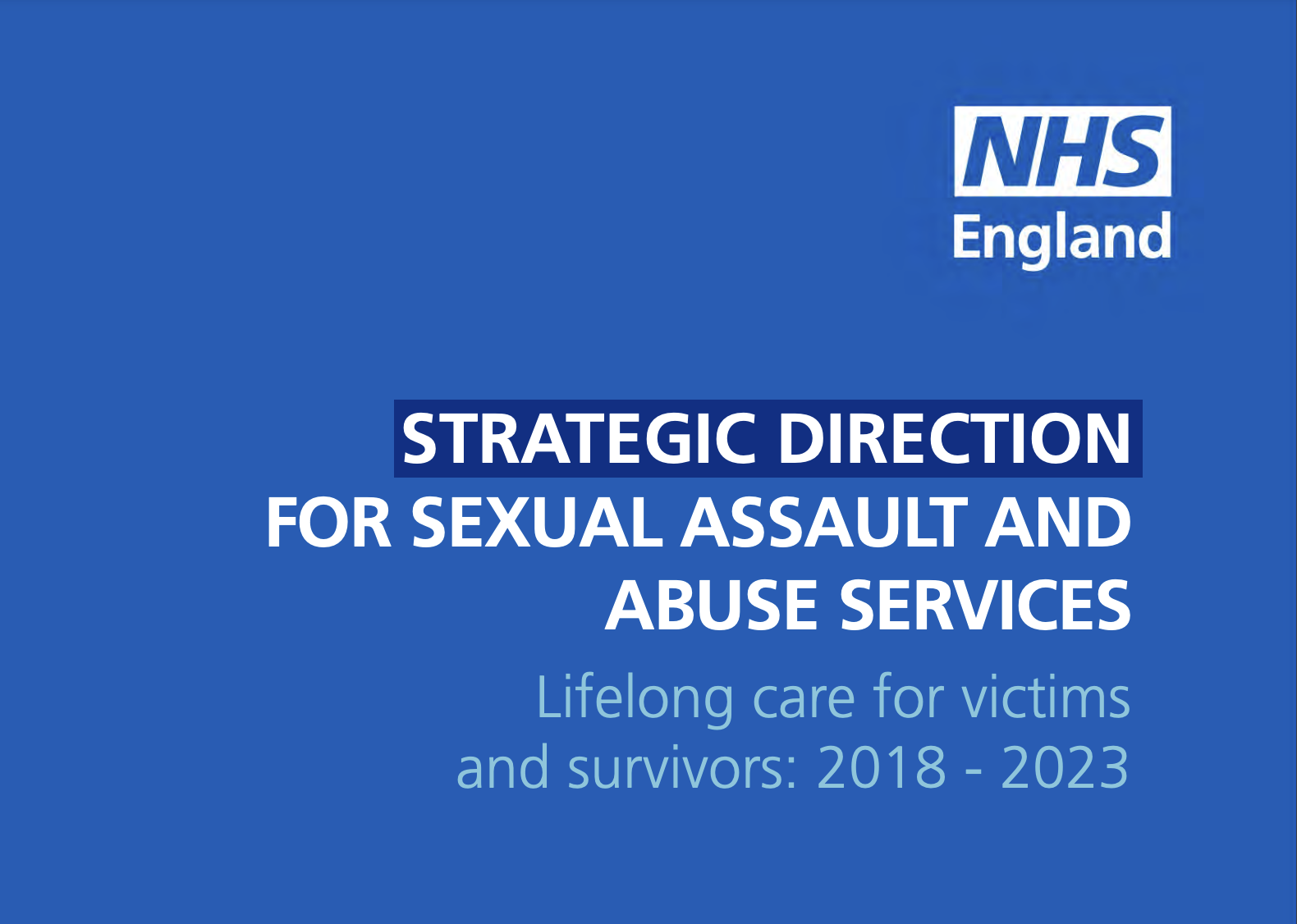 Strategic Direction for Sexual Assault and Abuse Services report