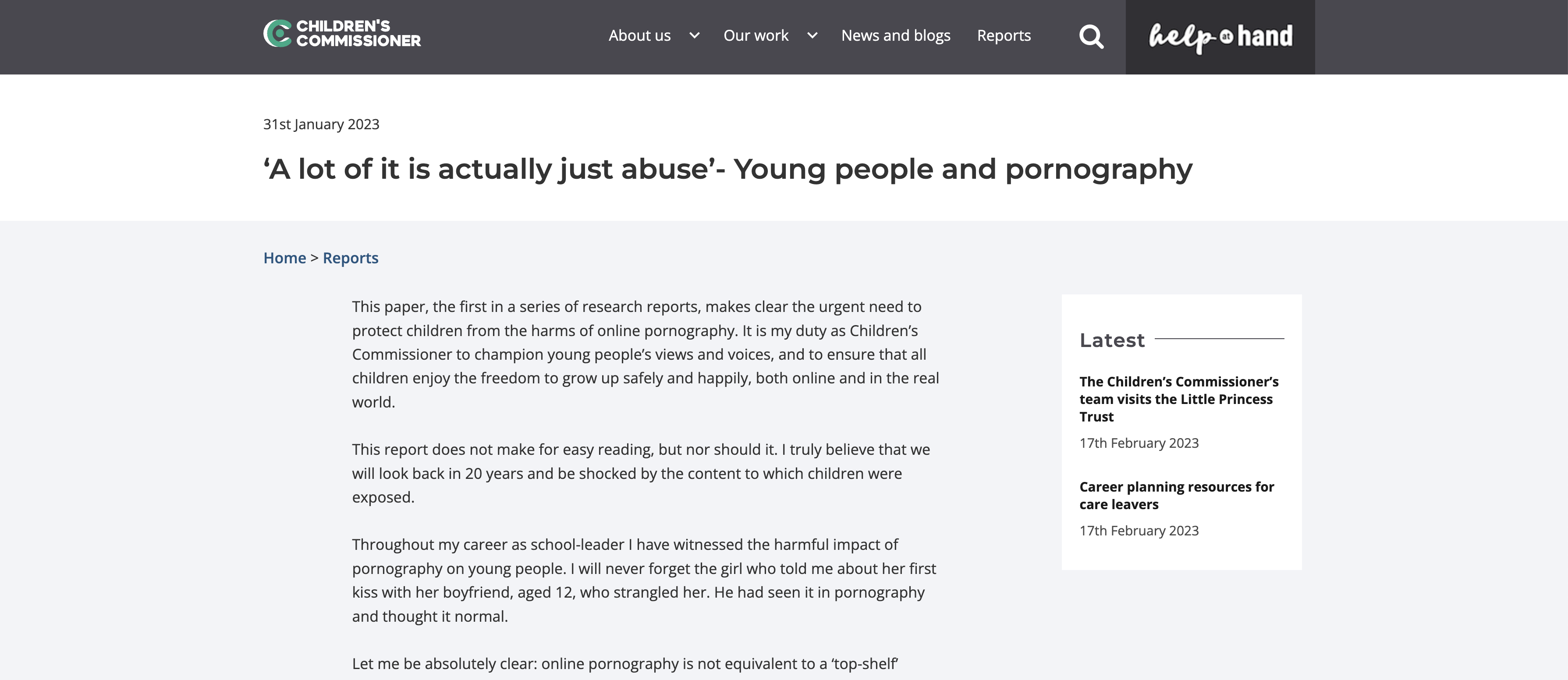 ‘A lot of it is actually just abuse’- Young people and pornography report